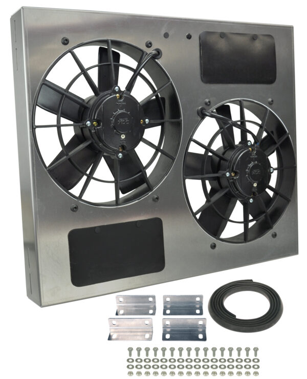 Powerpack - High Output Dual 11'' Electric RAD Fan/Aluminum Shroud Kit - 23-3/4''W x 19-3/4''H x 4''D