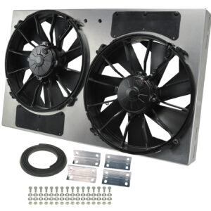 Powerpack - High Output Dual 12'' Electric RAD Fan/Aluminum Shroud Kit - 26-3/8''W x 16''H x 4''D