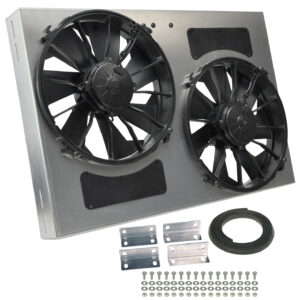 Powerpack - High Output Dual 12'' Electric RAD Fan/Aluminum Shroud Kit - 27''W x 18''H x 4''D