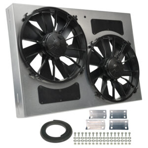 Powerpack - High Output Dual 12'' Electric RAD Fan/Aluminum Shroud Kit - 26''W x 18''H x 4''D