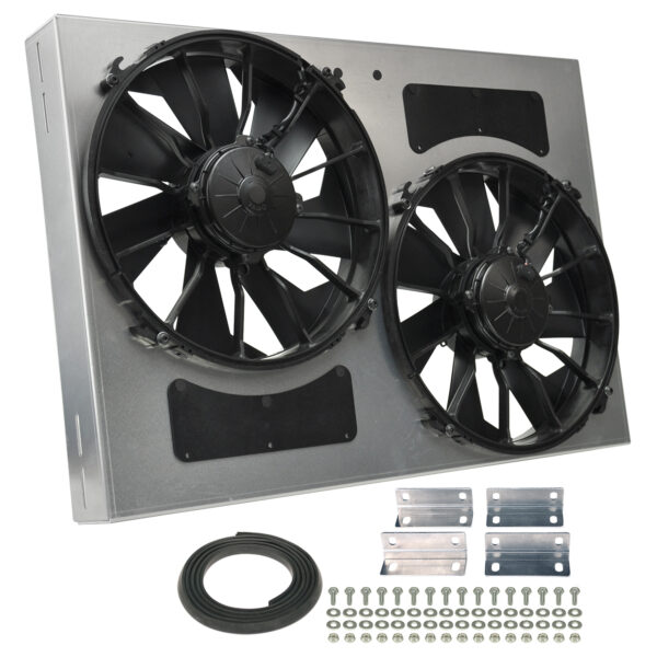 Powerpack - High Output Dual 12'' Electric RAD Fan/Aluminum Shroud Kit - 26''W x 18''H x 4''D