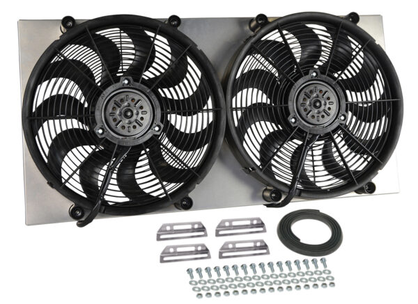 Powerpack - High Output Dual 17'' Electric RAD Fan/Aluminum Shroud Kit - 34''W x 17-1/4''H x 3-3/4''D