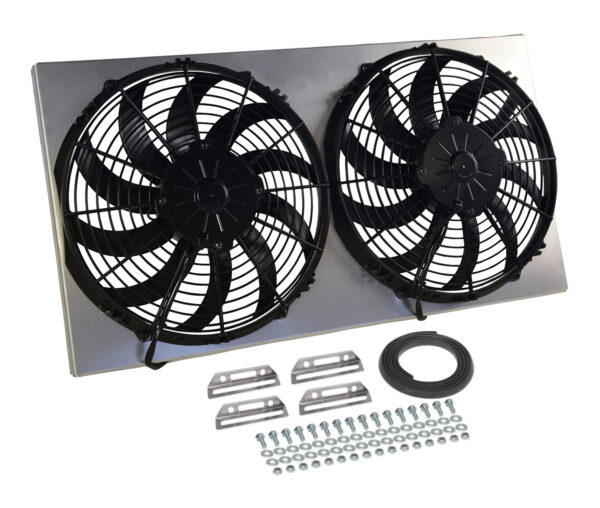Powerpack - High Output Dual 12'' Electric RAD Fan/Aluminum Shroud Kit - 26''W x 14''H x 3-3/4''D