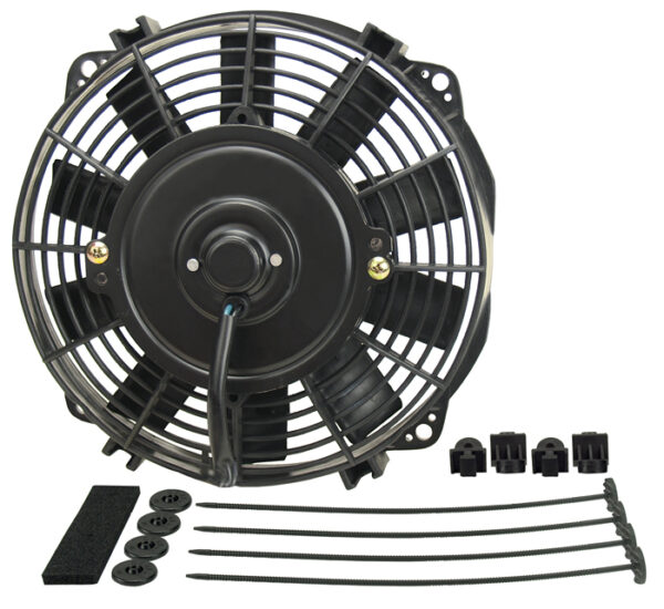 9" Dyno-Cool Straight Blade Electric Fan - 9-9/16"W x 10-7/16"H x 1-1/4"D