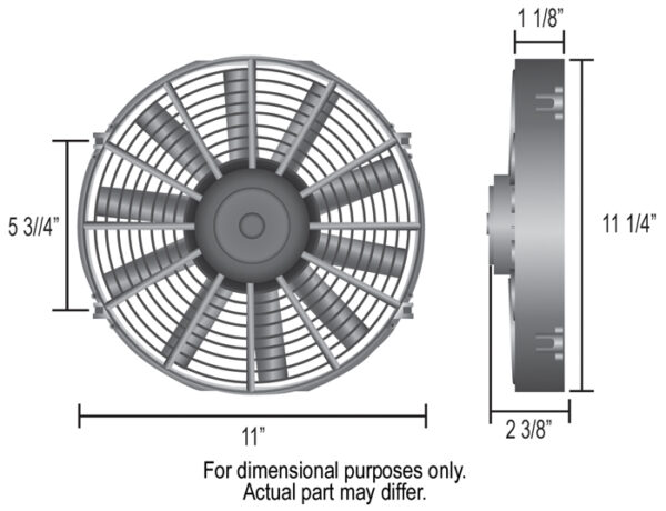 10" Dyno-Cool Straight Blade Electric Fan  - 11"W x 11-1/4"H x 1-1/8"D - Image 2