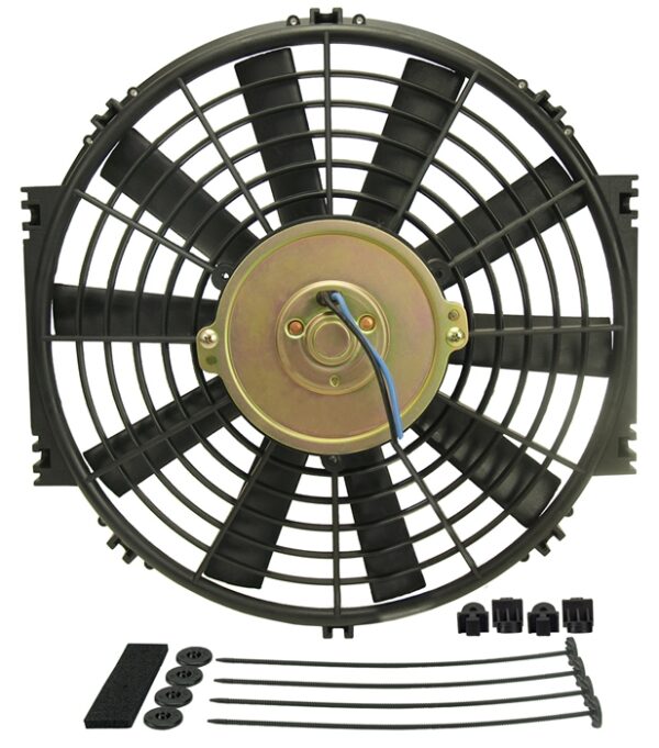 12" Dyno-Cool Straight Blade Electric Fan - 11-3/8"W x 12-3/8"H x 1-1/8"D