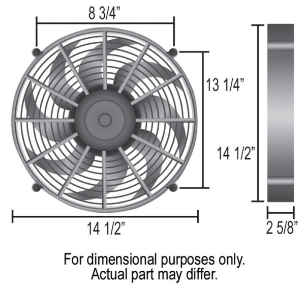 14'' High Output RAD Pusher Fan - 14-1/2''W x 14-1/2''H x 2-5/8''D - Image 4