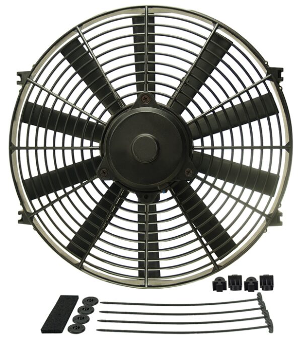 14" Dyno-Cool Straight Blade Electric Fan - 14-18"W x 14-3/4"H x 1-1/4"D