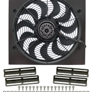 Powerpack - High Output Single 17'' Electric RAD Fan/Aluminum Shroud Kit - 19-1/2''W x 18''H x 3-1/2''D