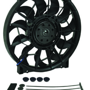 12'' High Output Single RAD Pusher/Puller Fan with Standard Mount Kit - 12-5/8''W x 12-5/8''H x 3-1/8''D