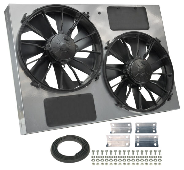 Powerpack - High Output Dual 12'' Electric RAD Fan/Steel Shroud Kit - 26''W x 18''H x 4''D