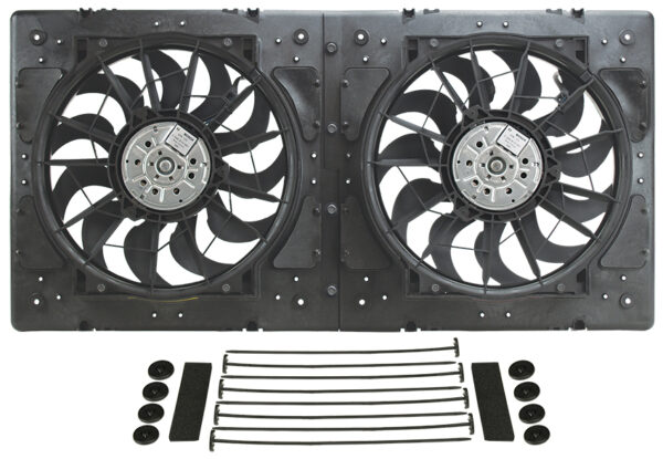 Powerpack - High Output Dual 12'' Electric RAD Fan/Plastic Shroud Kit - 31-3/8''W x 15-3/4''H x 3-1/4''