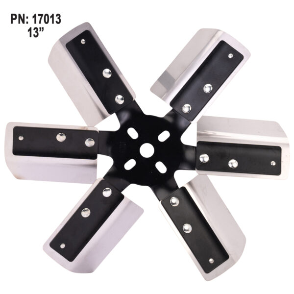 13'' Heavy Duty Stainless Steel Standard Rotation Flex Fan, Black Hub - Image 2