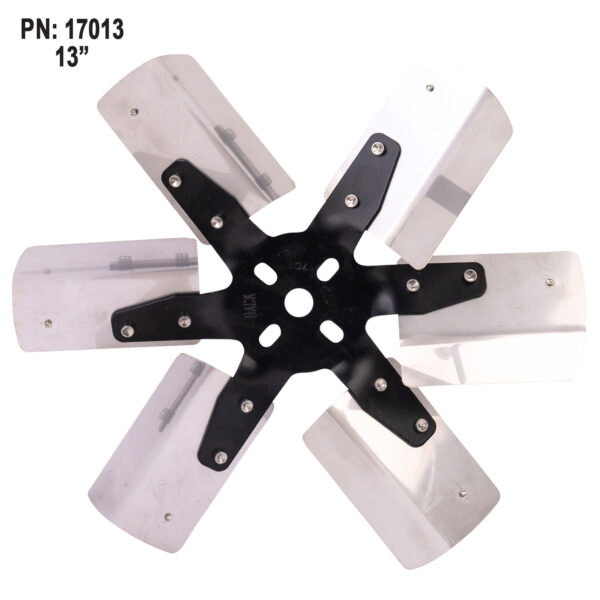 13'' Heavy Duty Stainless Steel Standard Rotation Flex Fan, Black Hub - Image 3