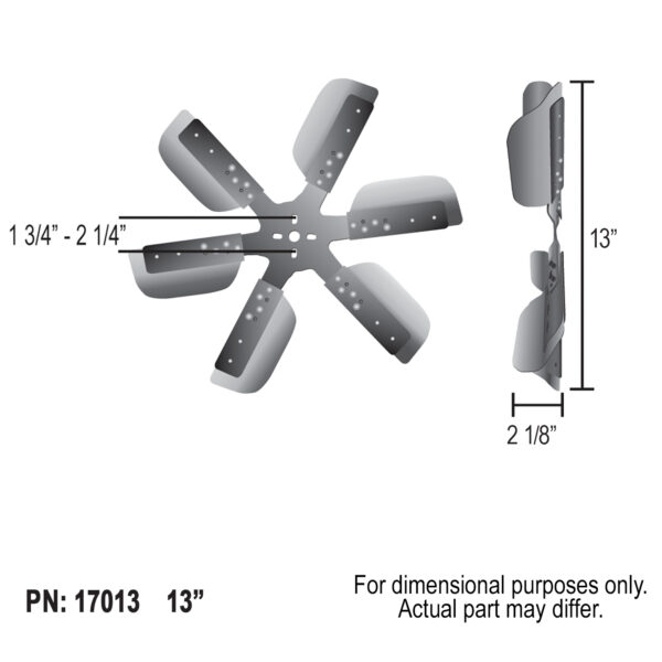 13'' Heavy Duty Stainless Steel Standard Rotation Flex Fan, Black Hub - Image 4