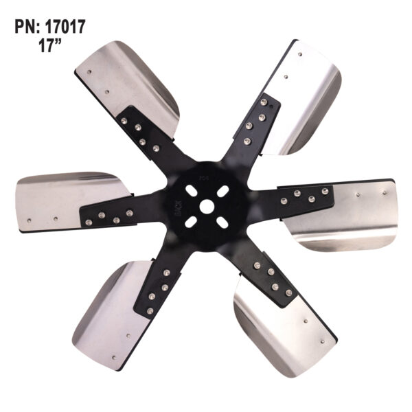 17" Heavy Duty Stainless Steel Standard Rotation Flex Fan, Black Hub - Image 3