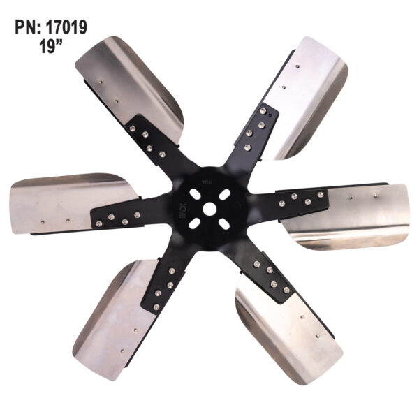19" Heavy Duty Stainless Steel Standard Rotation Flex Fan, Black Hub - Image 3