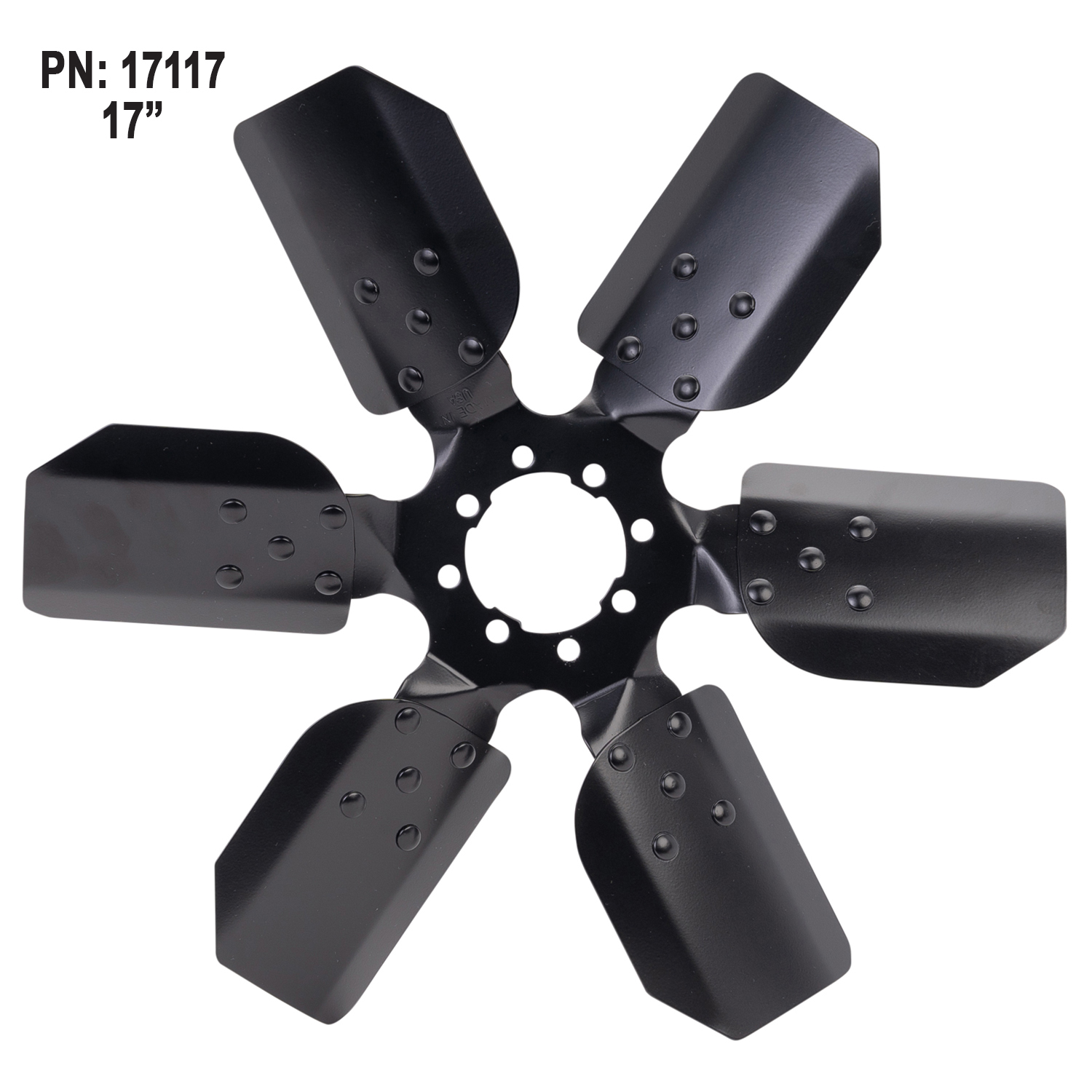 17" Standard Rotation Fan Clutch Fan, Black - Image 2
