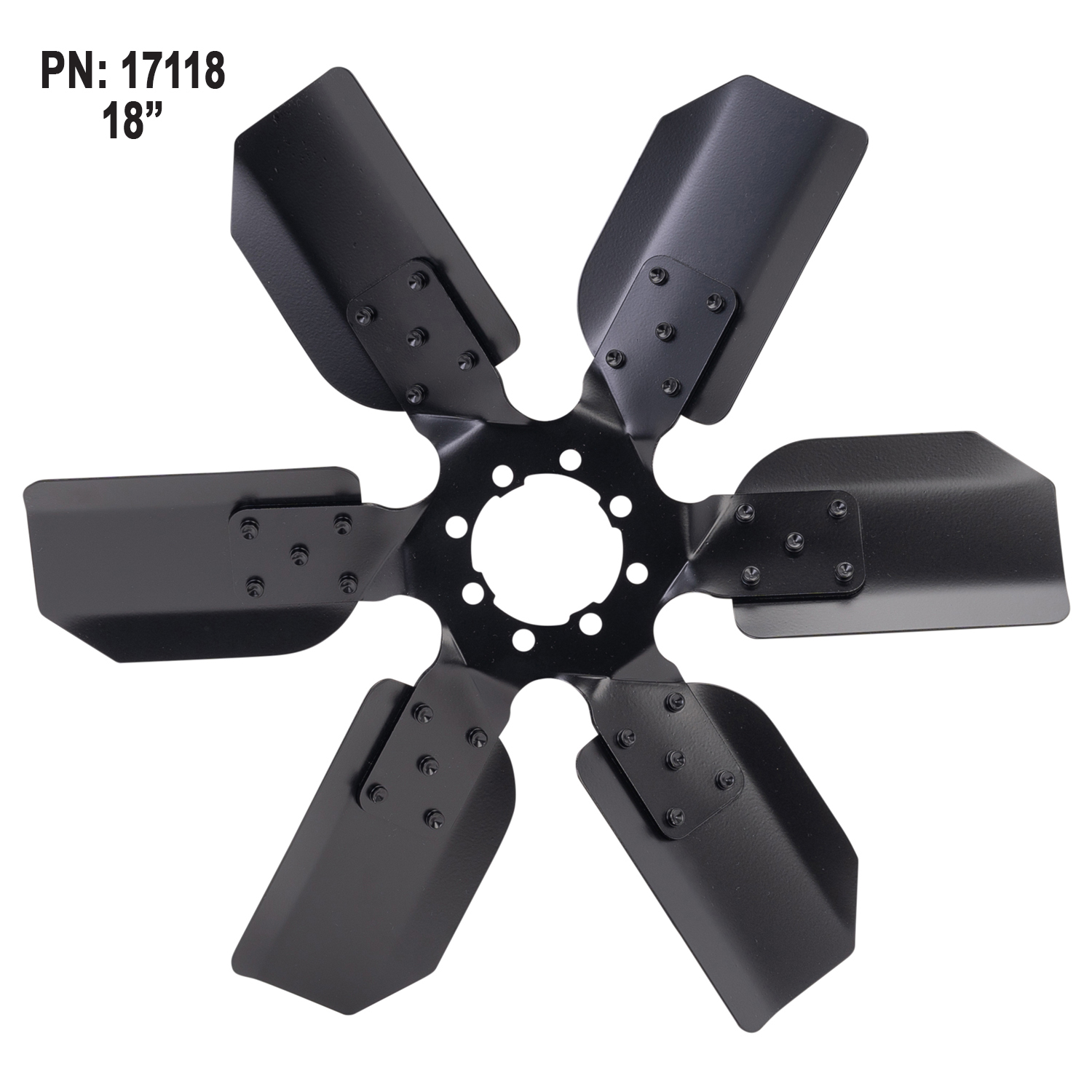 18" Standard Rotation Fan Clutch Fan, Black - Image 3