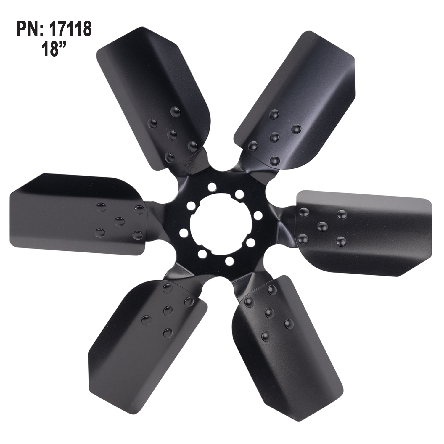 18" Standard Rotation Fan Clutch Fan, Black - Image 2