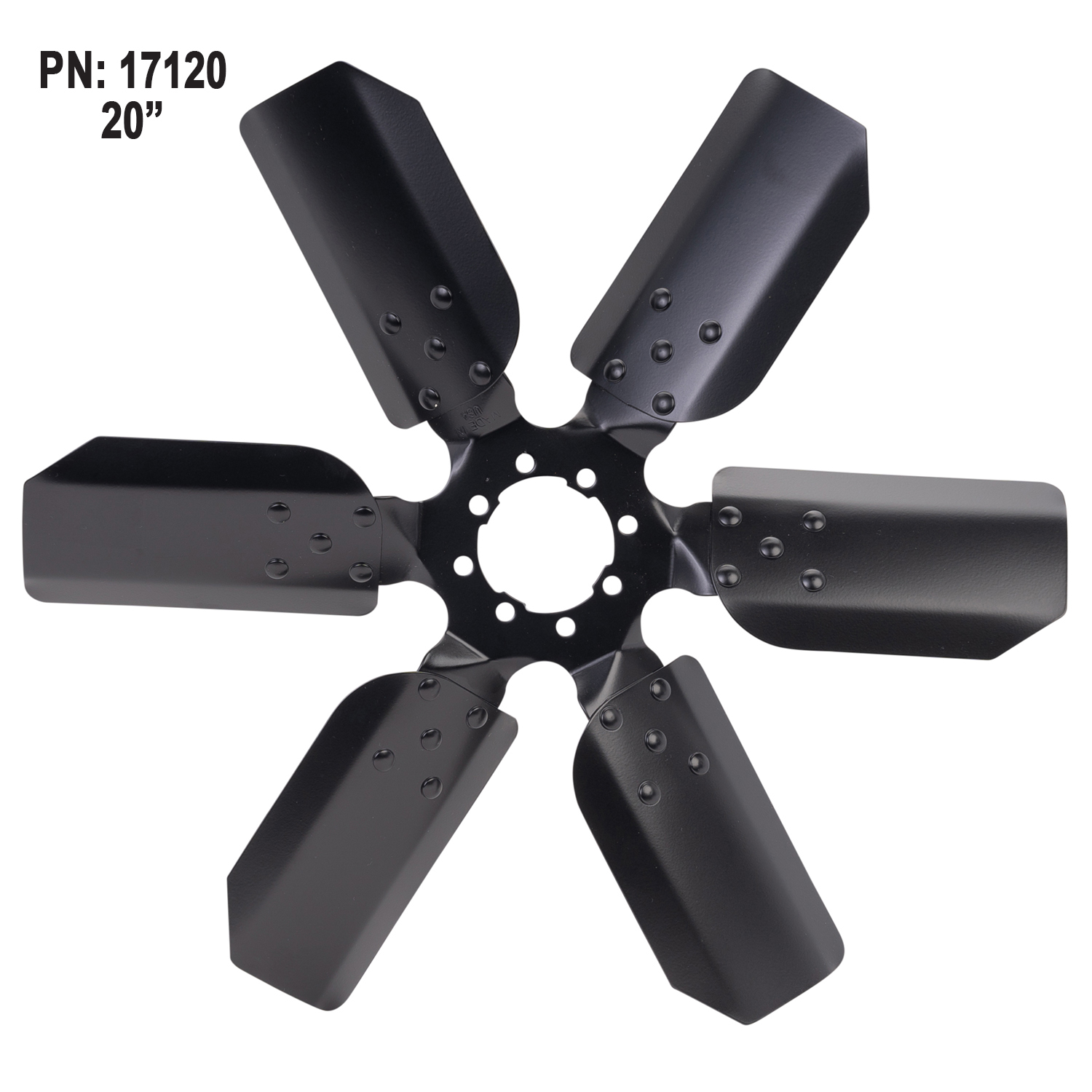 20" Standard Rotation Fan Clutch Fan, Black - Image 2