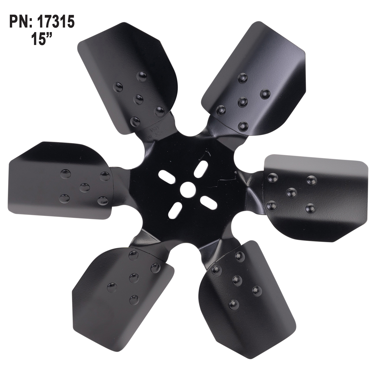 15'' Standard Rotation Rigid Race Fan, Steel Blade - Image 3