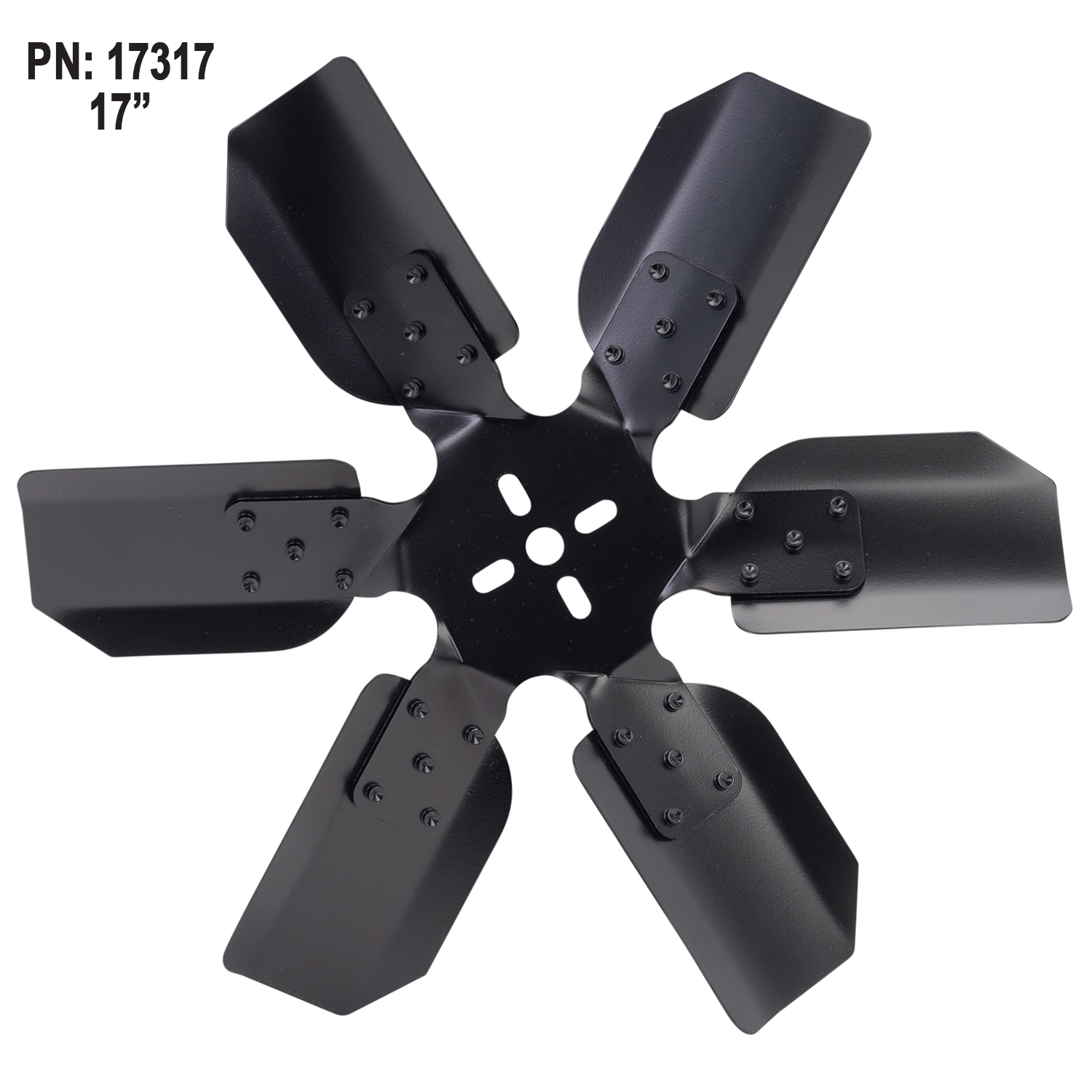 17" Standard Rotation Rigid Race Fan, Steel Blade - Image 2