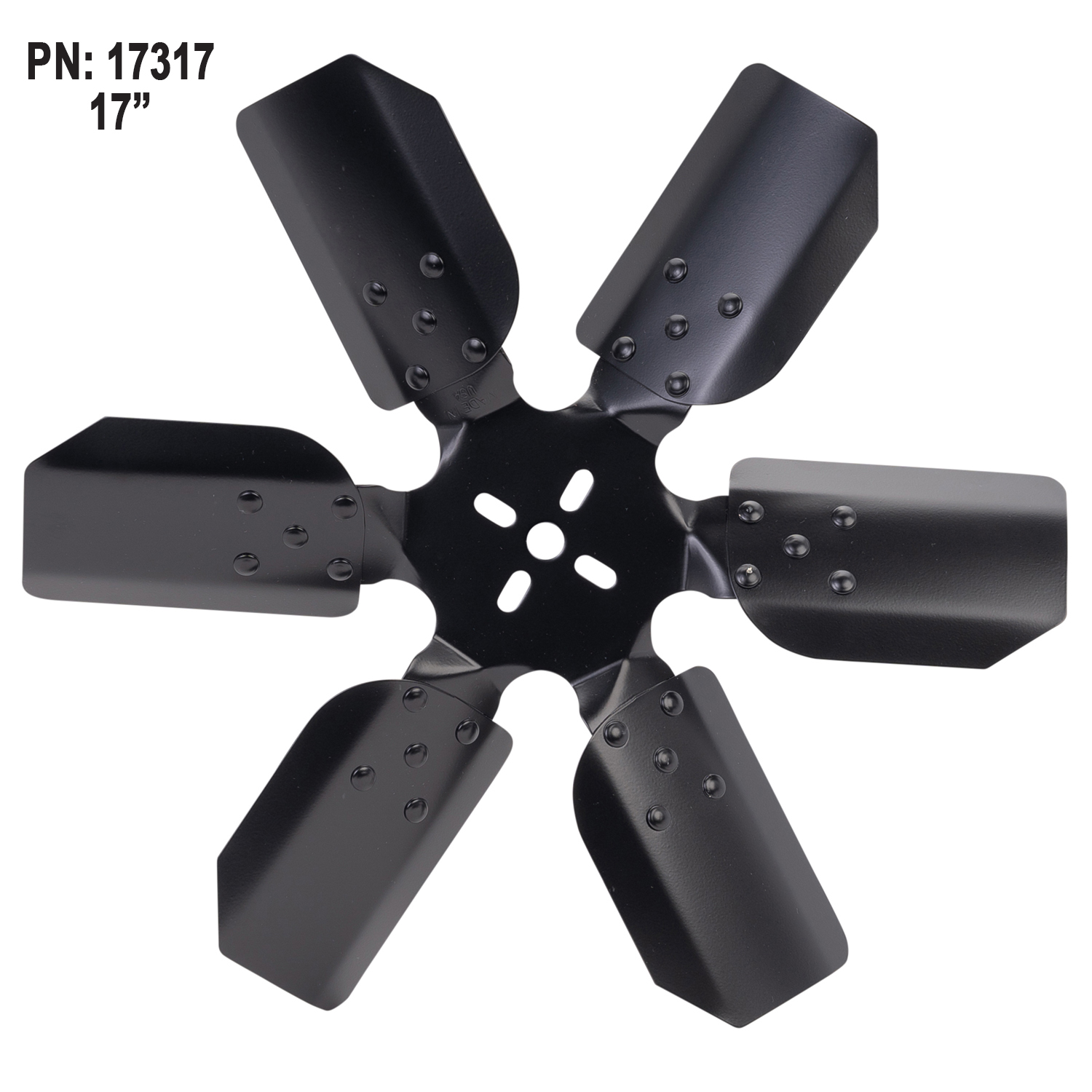 17" Standard Rotation Rigid Race Fan, Steel Blade - Image 3