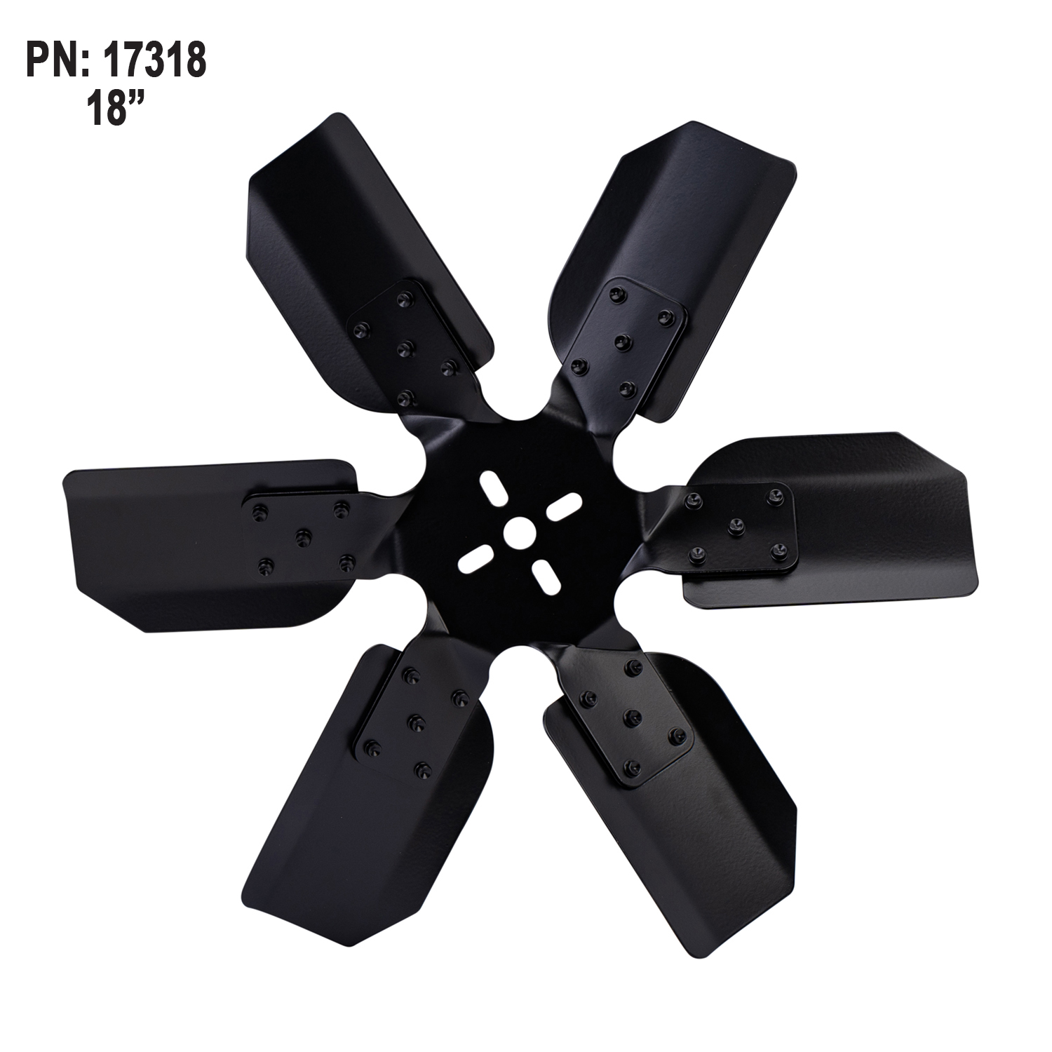 18" Standard Rotation Rigid Race Fan, Steel Blade - Image 2