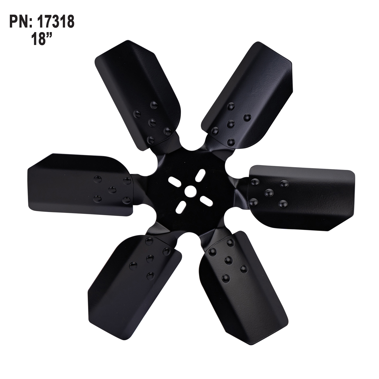 18" Standard Rotation Rigid Race Fan, Steel Blade - Image 3