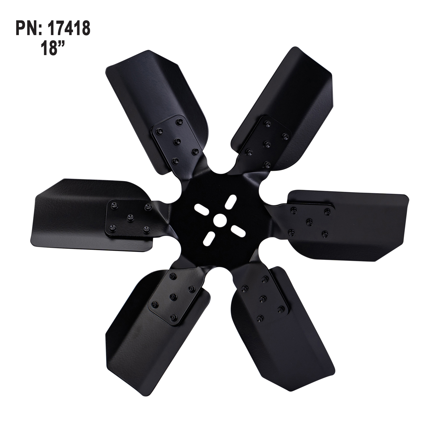 18" Reverse Rotation Rigid Race Fan, Steel Blade - Image 2