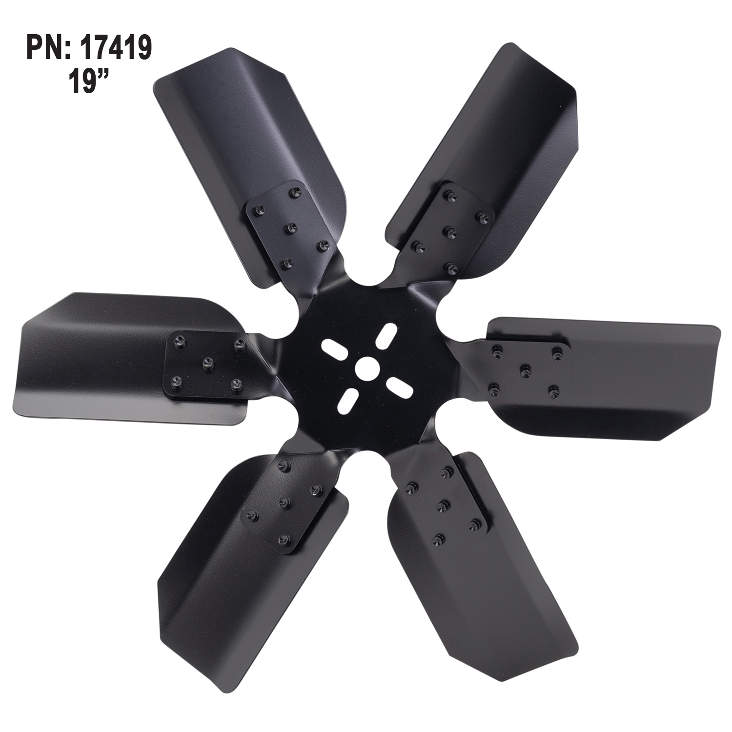 19" Reverse Rotation Rigid Race Fan, Steel Blade - Image 2