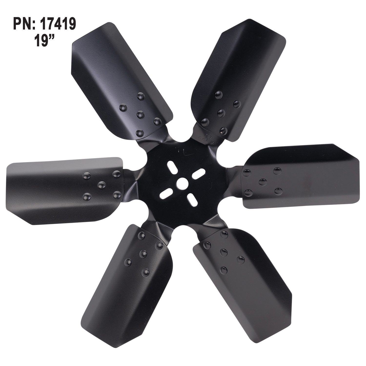 19" Reverse Rotation Rigid Race Fan, Steel Blade - Image 3