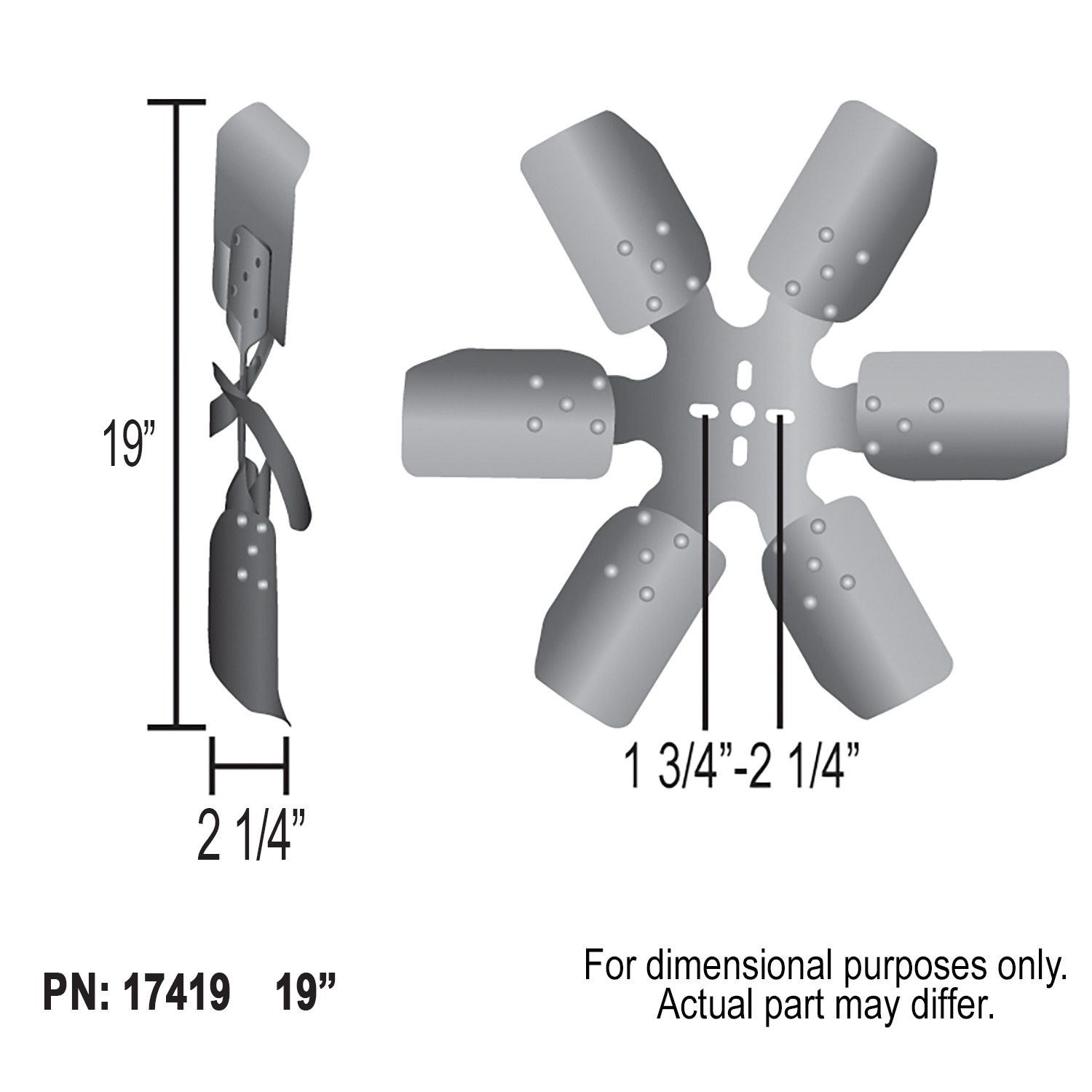 19" Reverse Rotation Rigid Race Fan, Steel Blade - Image 4