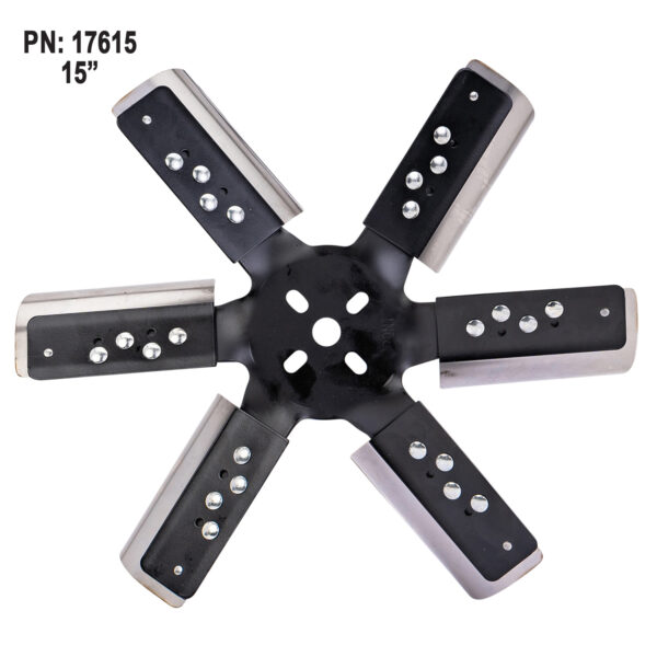 15'' Heavy Duty Stainless Steel Reverse Rotation Flex Fan, Black Hub - Image 3