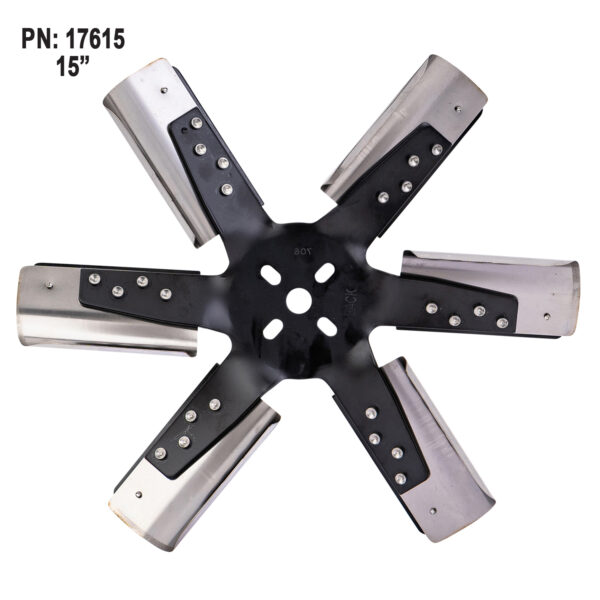 15'' Heavy Duty Stainless Steel Reverse Rotation Flex Fan, Black Hub - Image 4