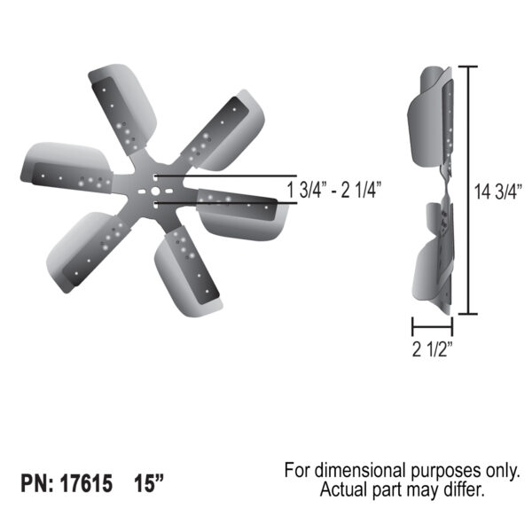 15'' Heavy Duty Stainless Steel Reverse Rotation Flex Fan, Black Hub - Image 5