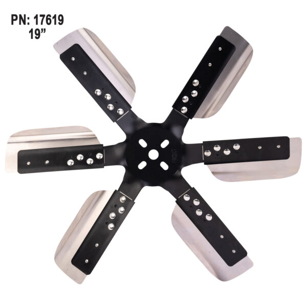 19" Heavy Duty Stainless Steel Reverse Rotation Flex Fan, Black Hub - Image 2