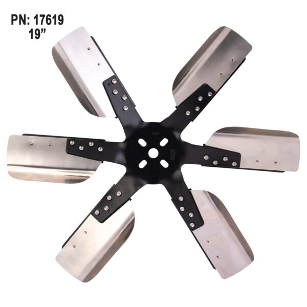19" Heavy Duty Stainless Steel Reverse Rotation Flex Fan, Black Hub - Image 3