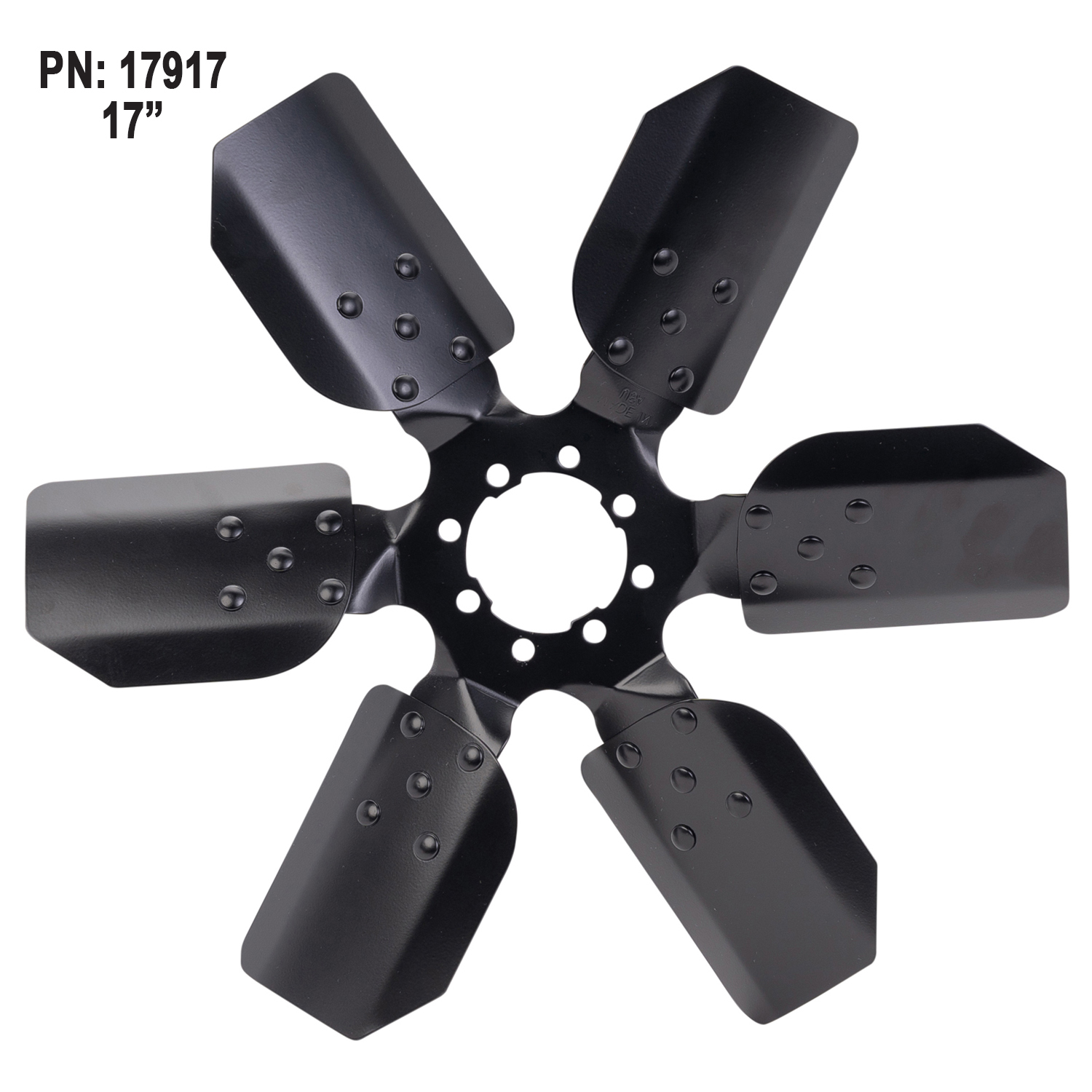 17" Reverse Rotation Fan Clutch Fan, Black - Image 2