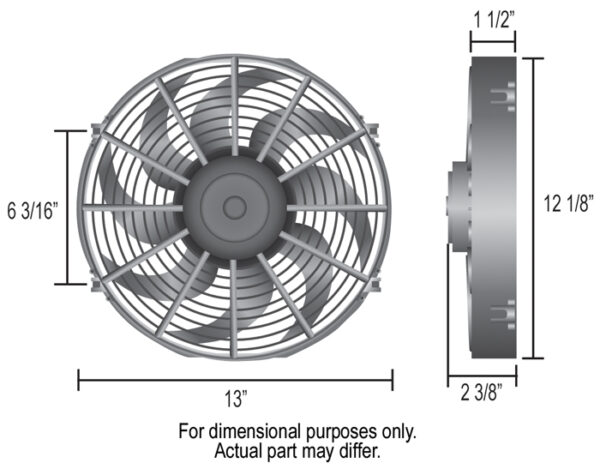 12" Dyno-Cool Curved Blade Electric Fan - Image 2
