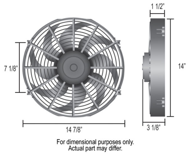 14" Dyno-Cool Curved Blade Electric Fan - Image 2
