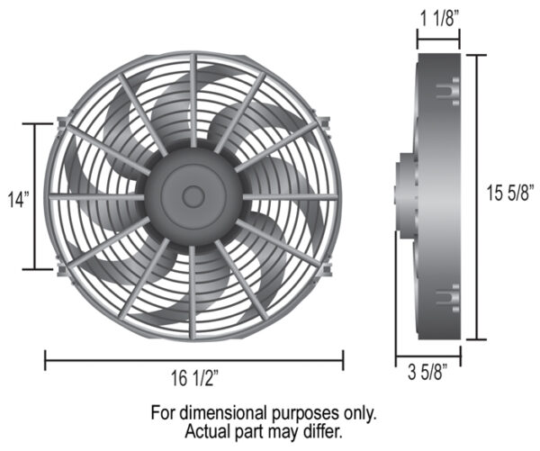 16" Dyno-Cool Curved Blade Electric Fan - Image 2