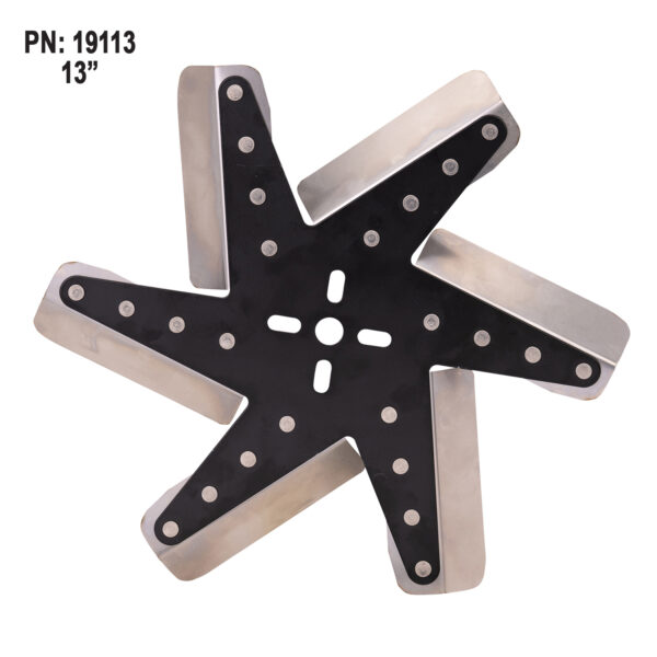 13'' High Performance Stainless Steel Standard Rotation Flex Fan, Black Hub - Image 2