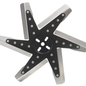 15" High Performance Stainless Steel Standard Rotation Flex Fan, Black Hub