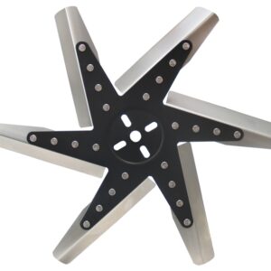 17" High Performance Stainless Steel Standard Rotation Flex Fan, Black Hub