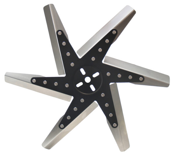 18" High Performance Stainless Steel Standard Rotation Flex Fan, Black Hub