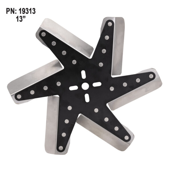 13'' High Performance Stainless Steel Reverse Rotation Flex Fan, Black Hub - Image 2