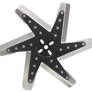 15'' High Performance Stainless Steel Reverse Rotation Flex Fan, Black Hub