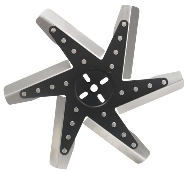 15'' High Performance Stainless Steel Reverse Rotation Flex Fan, Black Hub